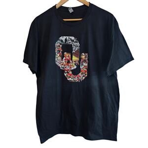 Oklahoma University History OU T-Shirt Mens XL Black Boomer Sooner Nation Retro